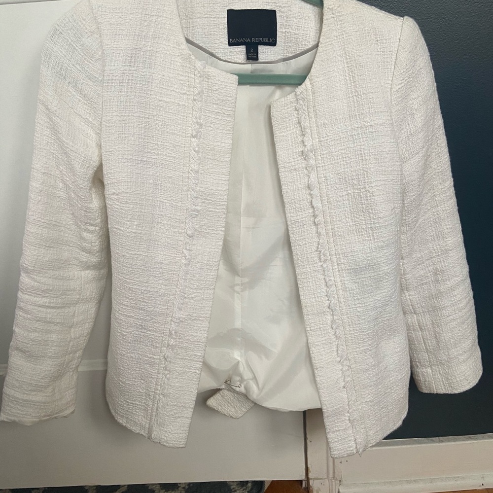 Banana Republic white blazer